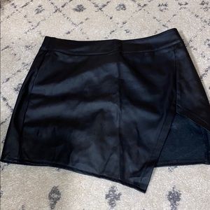 Black faux leather skirt